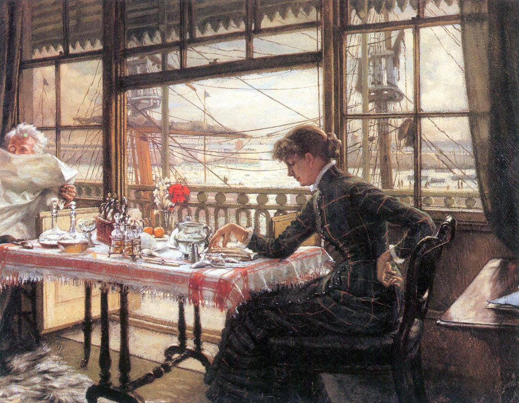 Joseph Tissot - Room with a Glance from the Port by Tissot