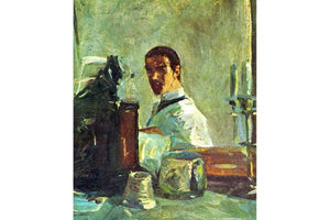 Toulouse Lautrec - Self Portrait Looking in a Mirror by Toulouse-Lautrec
