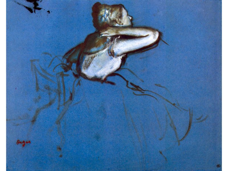 Degas - Sitting Dancer in Profile with Hand on Her Neck by Degas