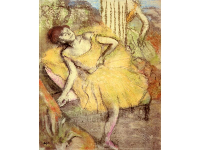 Degas - Sitting Dancer with the Right Leg Up by Degas