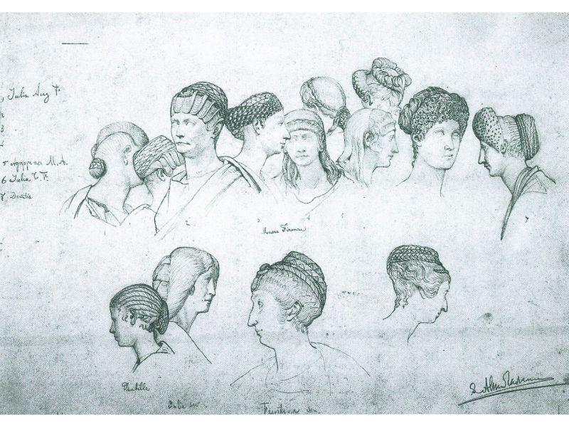 Alma Tadema - Sketch of Hairstyles from Ancient Sculptures