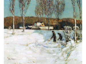 Hassam Childe - Snow shovels, New England by Hassam Childe