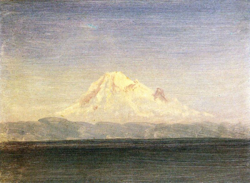 Albert Bierstadt - Snowy Mountains in the Pacific Northwest by Bierstadt