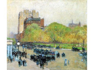 Hassam Childe - Spring Morning in the Heart of the City by Hassam Childe