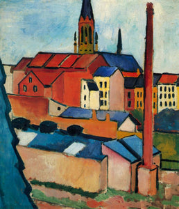 August Macke - St. Mary's Church with houses and chimney