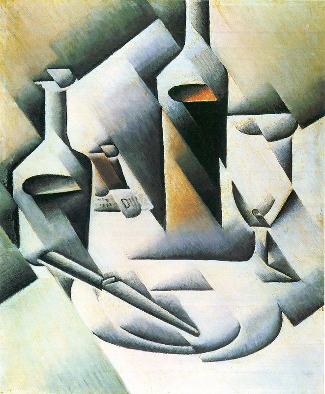 Juan Gris - Still Life with bottles and knives