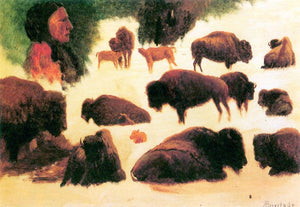 Albert Bierstadt - Study of Buffaloes