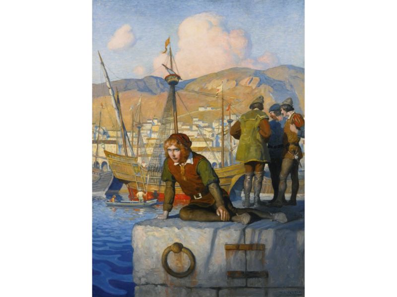 N.C. Wyeth - The Boy Columbus on the Wharf at Genoa by N.C. Wyeth