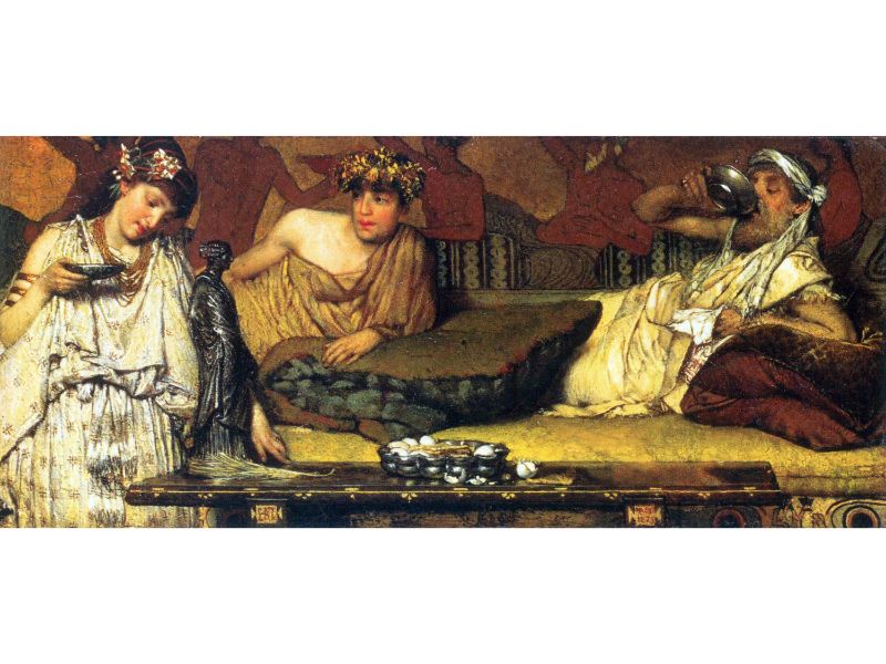 Alma Tadema - The Dinner (Greek), Detail