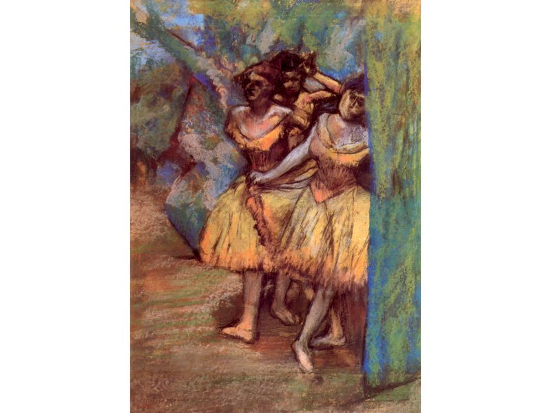 Degas - Three Dancers Behind the Scenes by Degas