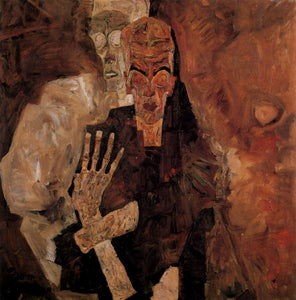 Egon Schiele - Unlicensed or Even Death, and Man by Schiele