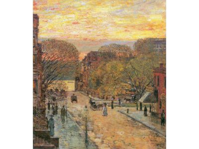 Hassam Childe - West 78th Street in Spring by Hassam Childe