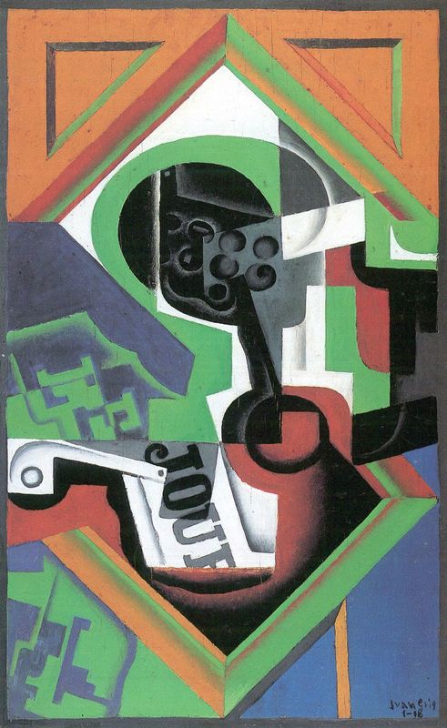 Juan Gris - Whistle and fruit bowl of grapes