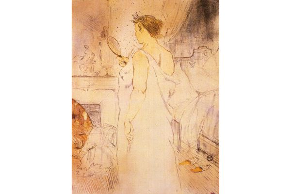 Toulouse Lautrec - Woman With Mirror by Toulouse-Lautrec
