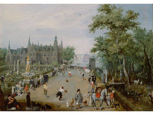 van de Venne, Adriaen_Jeu de Paume Before a Country Palace, 1614